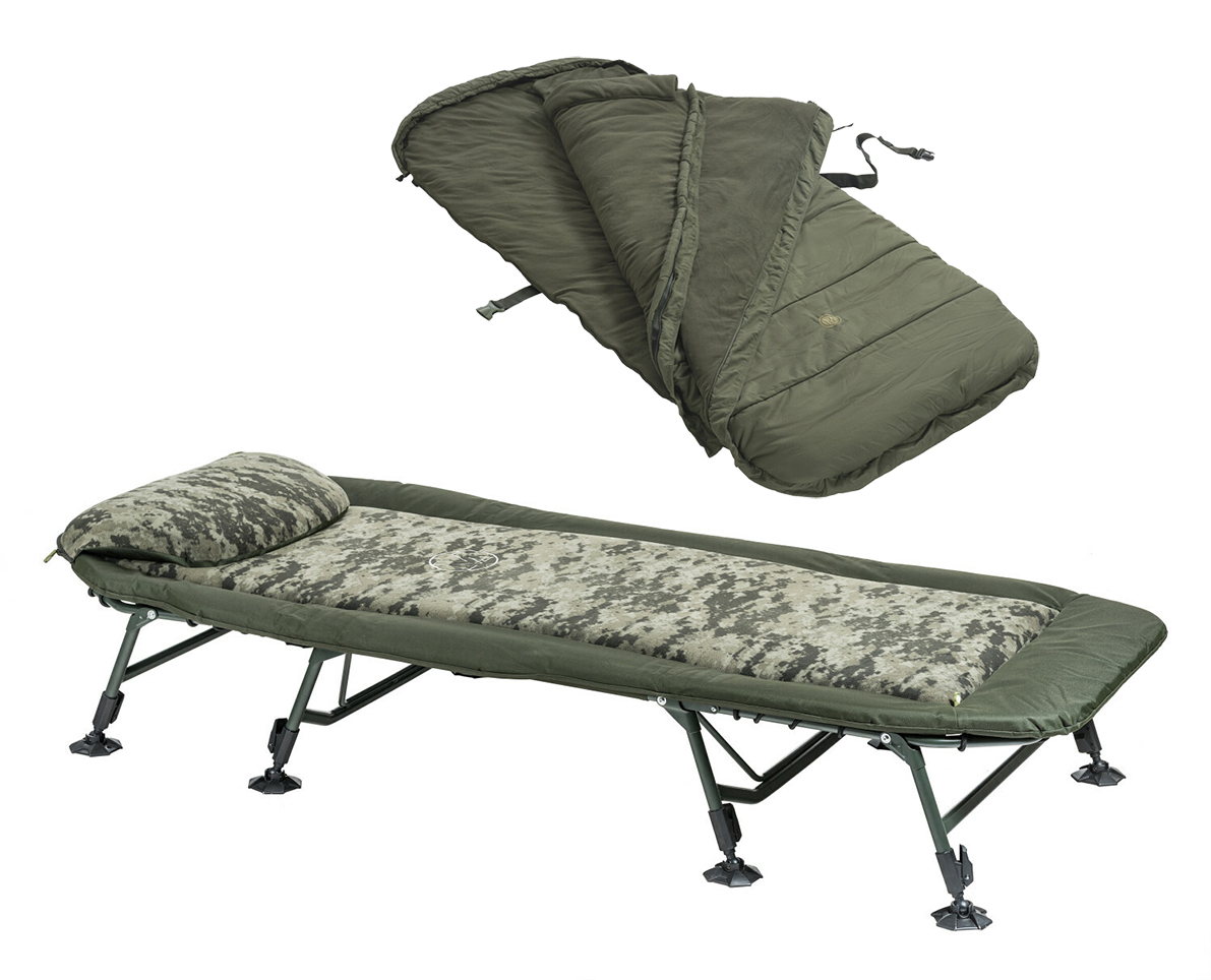 SET = Lehátko MIVARDI CamoCoder Air8 Bedchair + spací pytel New Dynasty Xtreme