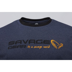 Obrázok 4 k Tričko SAVAGE GEAR Signature Logo T-Shirt Blue Melange
