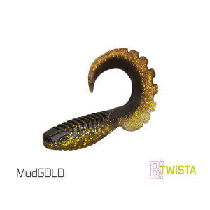 Umelá nástraha DELPHIN Twista UVs, 10 cm, 5 ks MudGold